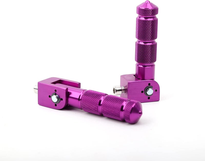 Minho Purple CNC Folding Motorcycle Bicycle Foot Pegs M8 Rear Footrest Peg Footpeg For Mini Bike Parts Honda Grom MSX125 M10 Install Hole - Image 4